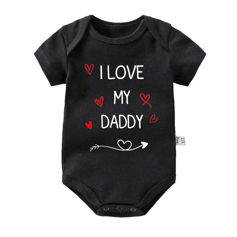 I Love My Daddy Toddler Boys Girls Summer Short Sleeve Bodysuit Gender Neutral Baby Romper Infant Clothes Father's Day Best Gift