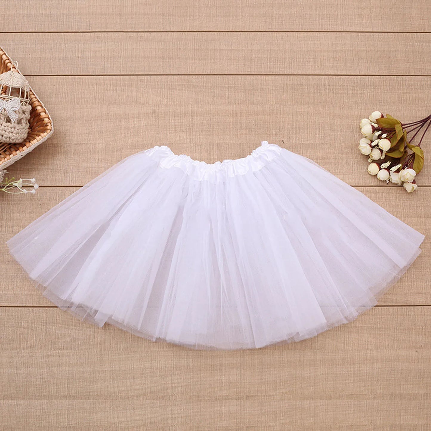Fashion Kids Mesh Princess Solid Color Dance Ballet Tutu Faldas