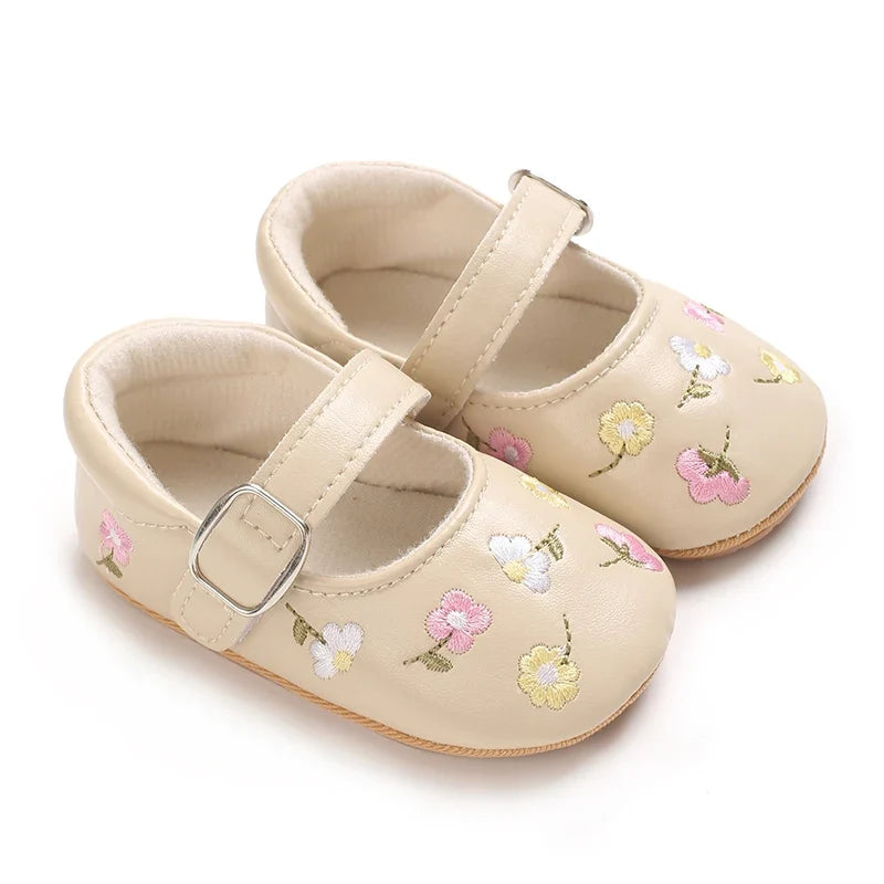 0-1Year Baby Shoes Infant Pre-Walker Shoes Girls Princess Bow Shoes Cute Breathable Flower Soft Sole Casual Sports Footwear