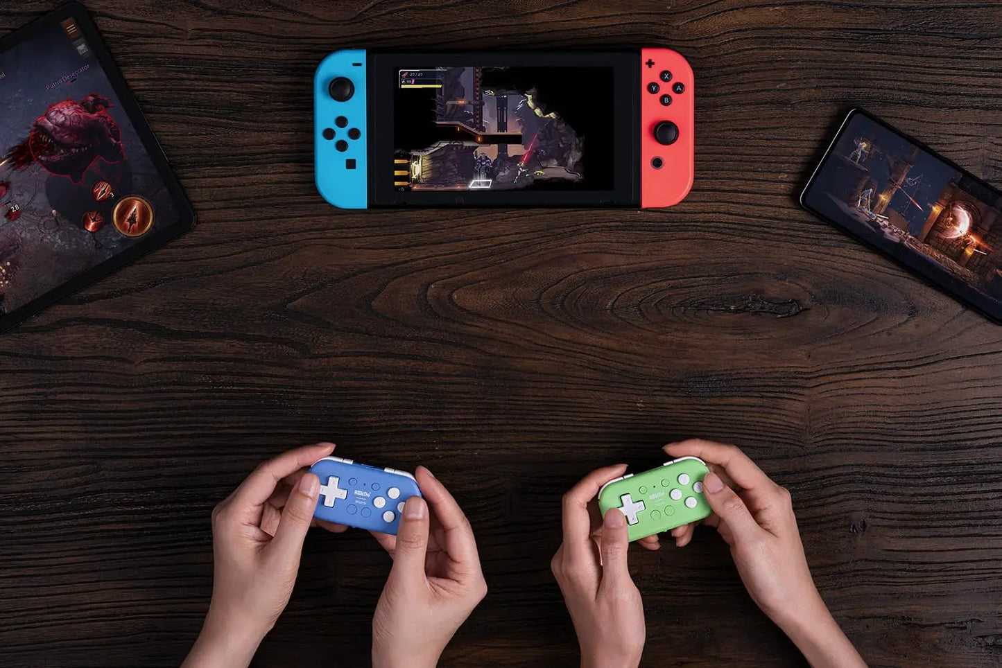 8Bitdo Micro Bluetooth Gamepad Pocket-sized Mini Game Controller for Switch, Android, and Raspberry Pi, Supports Keyboard Mode
