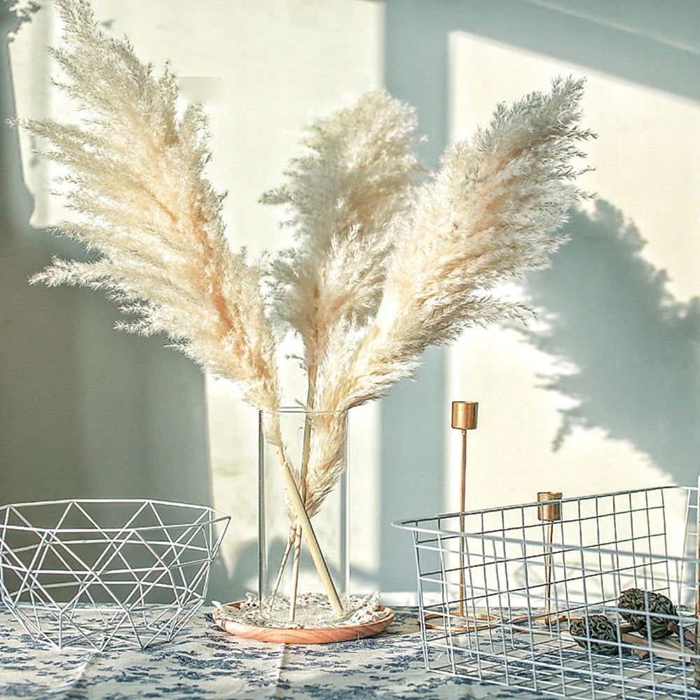 50-60cm Natural Fluffy Large Pampas Grass Wedding Arch Decor Dried Artificial Plants Pampas Home Decoration Outdoor Dry Flower