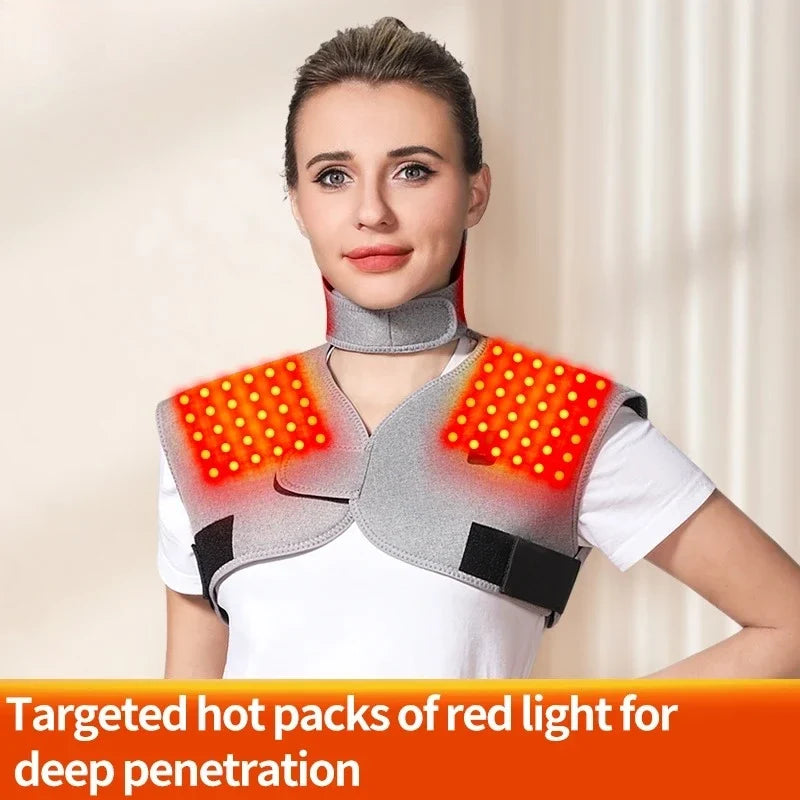 Red Light Heated Shawl Vest 3 Vibration Massage Neck Shoulder Back Body Warmer  Neck Back Muscle Relaxation