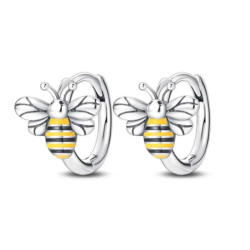 Romantic Heart Shapen Girl Earrings 925 Silver Rainbow Heart Hoop Earring Silver Jewelry Gift