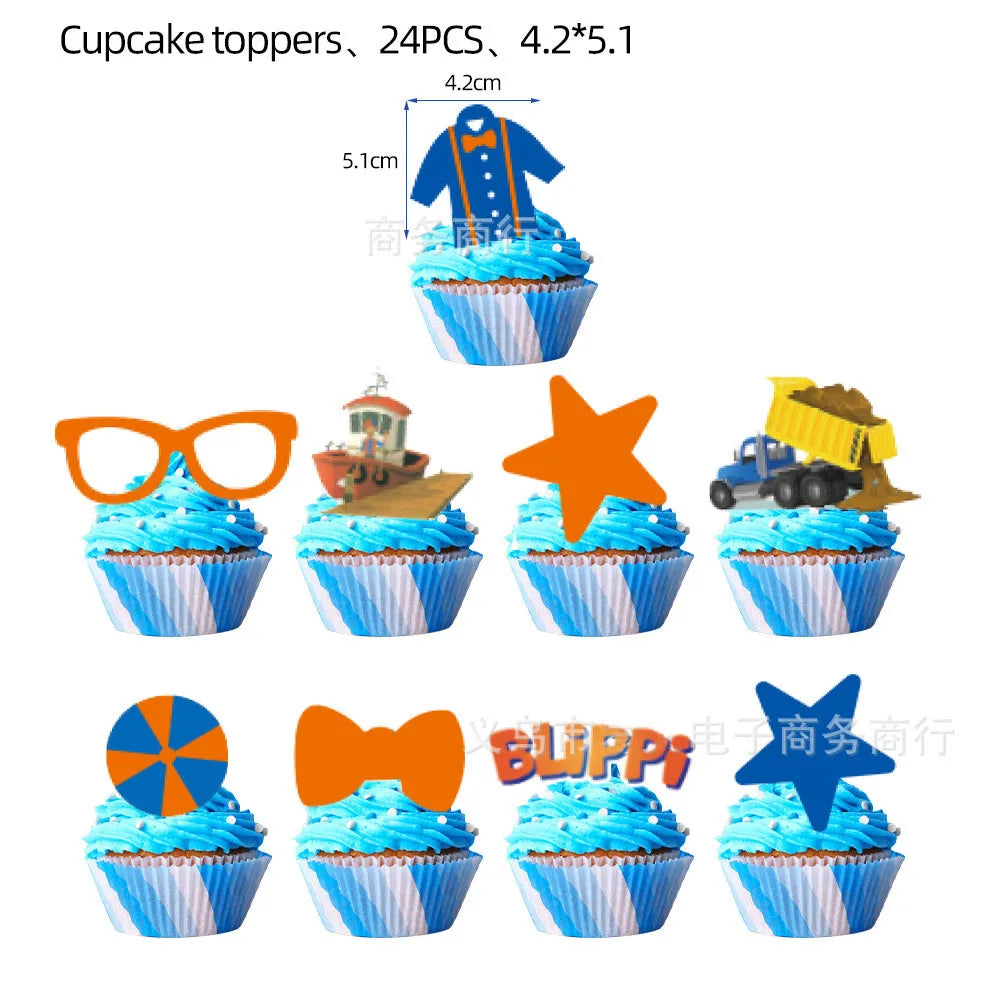 Bli-Ppi-Toy Theme Party Supplies Disposable Set Background Balloon Banner