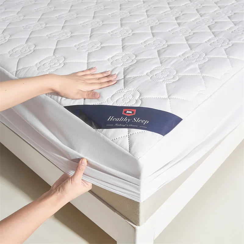 Waterproof Breathable Quilted Fitted Sheet Deep Pocket Mattress Cover Soft Microfiber Elastic Anti-slip Twin Full Queen King Bed