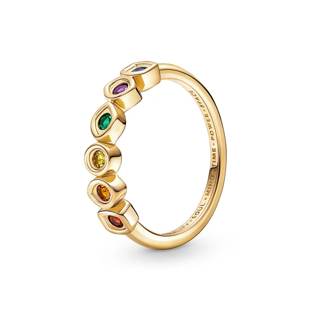 Gold Color Sun Heart Bow Size 6 7 8 9 Ring Rings for Trenday Women