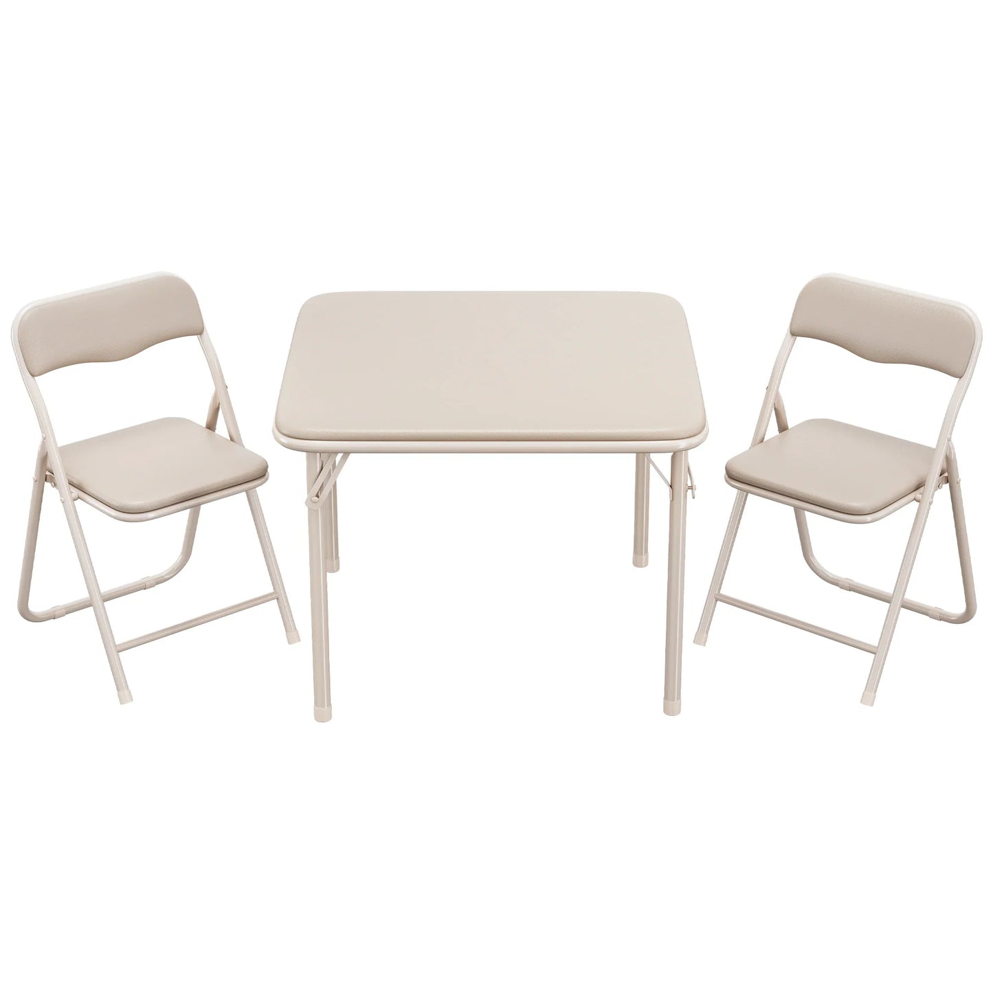 Folding Table and Chairs Set of 3, Portable Table and Chair Soft Cushion.