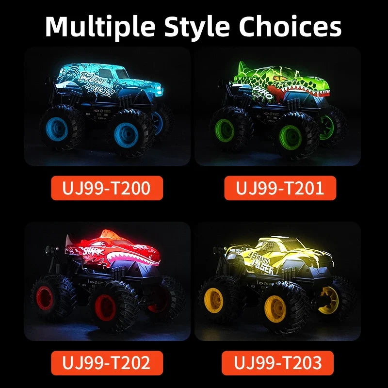 360 Degrees Rotating Dinosaur Shark RC CAR 1:20 Children's Music Lights Remote Control Stunt Car Children's Toy Car