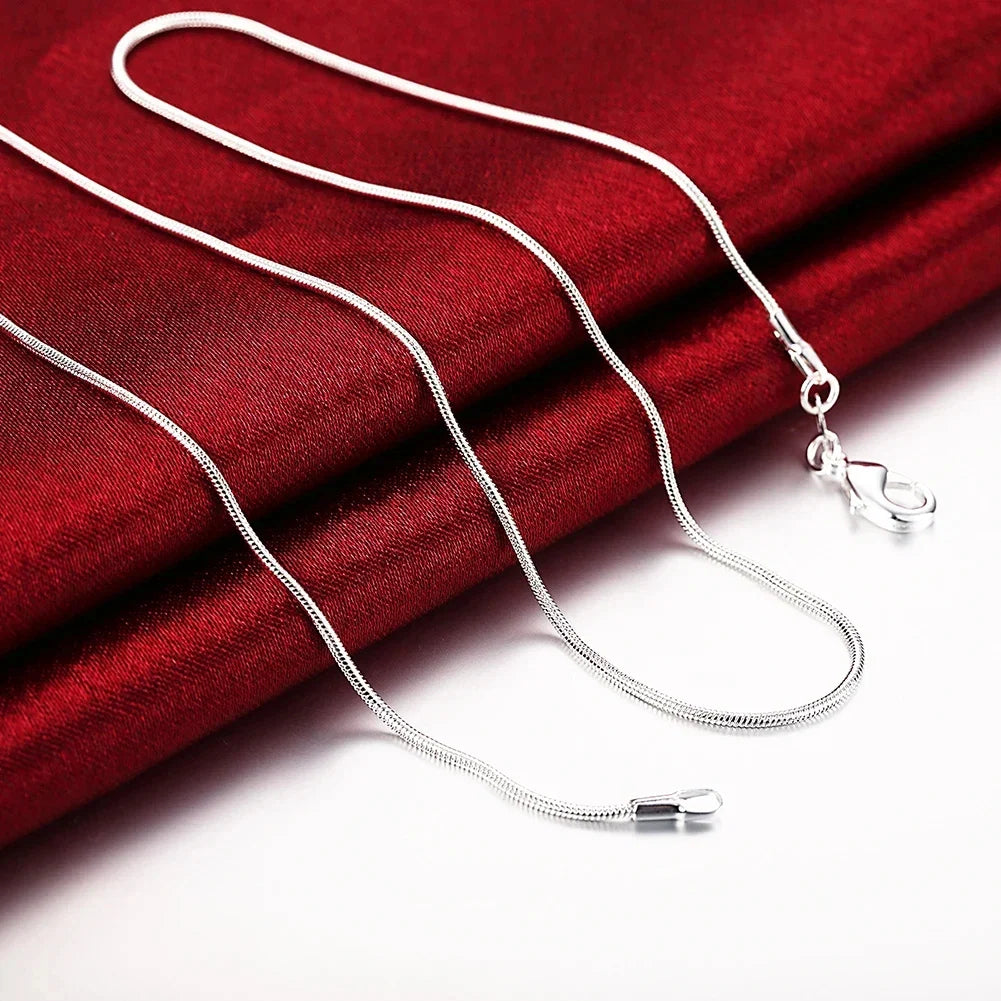 URMYLADY 10pcs Lot 40-75cm 925 Sterling Silver 1MM Snake Chain Necklace for Women Men Fashion Party Wedding Jewelry Gifts