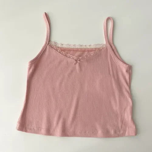 Camisole women's tops Summer short tops 2021 new Vintage lace slim warm joker ladies bottoming cute tops for women Camis