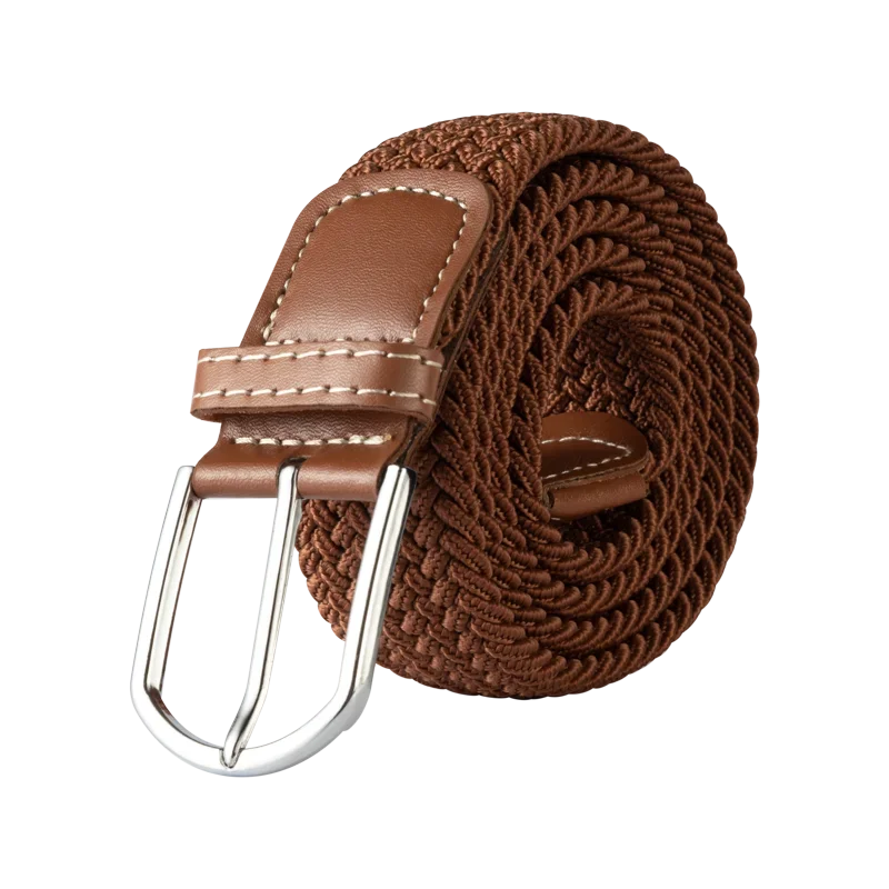 Black Female Casual Knitted Pin Buckle Men Belt Woven Canvas Elastic Expandable Braided Stretch Belts for Women Jeans Belts Belt