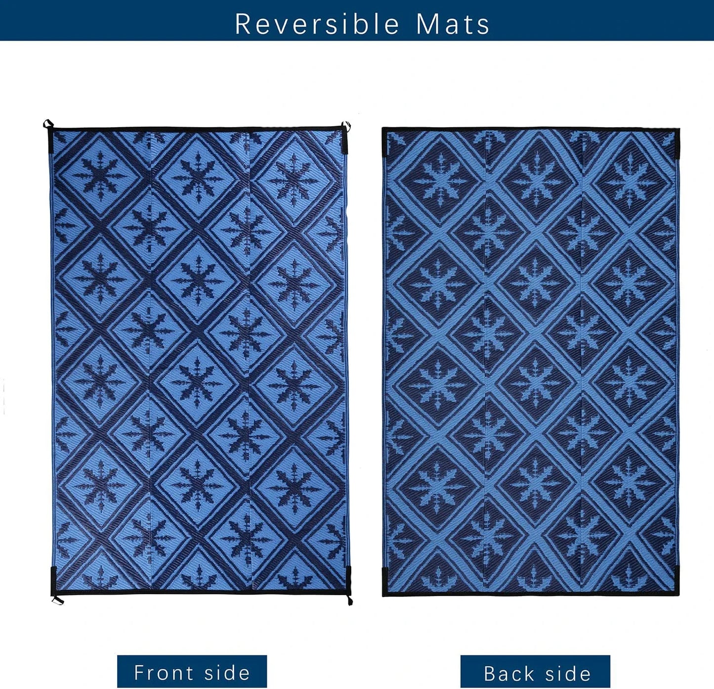 Non-slip Rug for Outdoor Patio Portable Woven Picnic Mat Easy Cleaning Reversible Carpet Multifunctional Floor Mat Home Decor