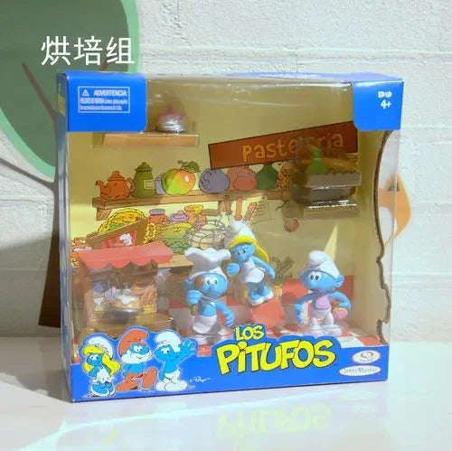 Children Play House Toy Smurf Mushroom House Doll Articulated Movable Nostalgic Animated Hand Puppet Ornaments Nostalgic Toy