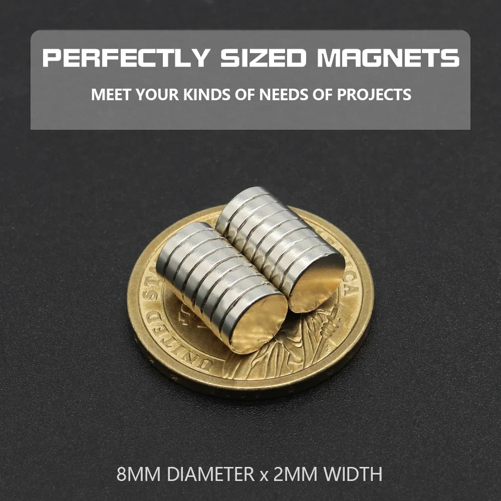 Super Powerful round Neodymium Magnet NdFeB N35 Strong Permanent Magnetic Imans for Refrigerator Various Sizes 2x2/4x2/5x1/6x2/8