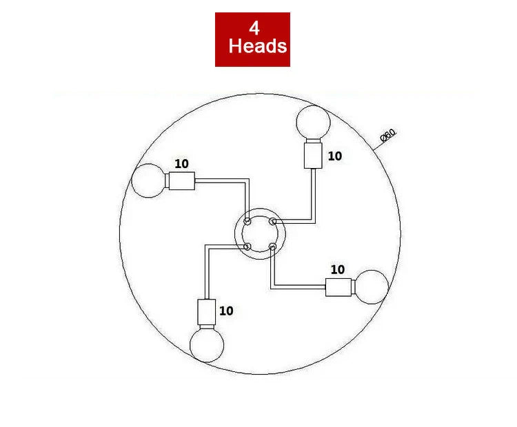 4/6/8 Heads Multiple Rod Wrought Iron Ceiling Light Retro Industrial Loft Nordic Dome Lamp for Home Decor Dinning Cafe Bar