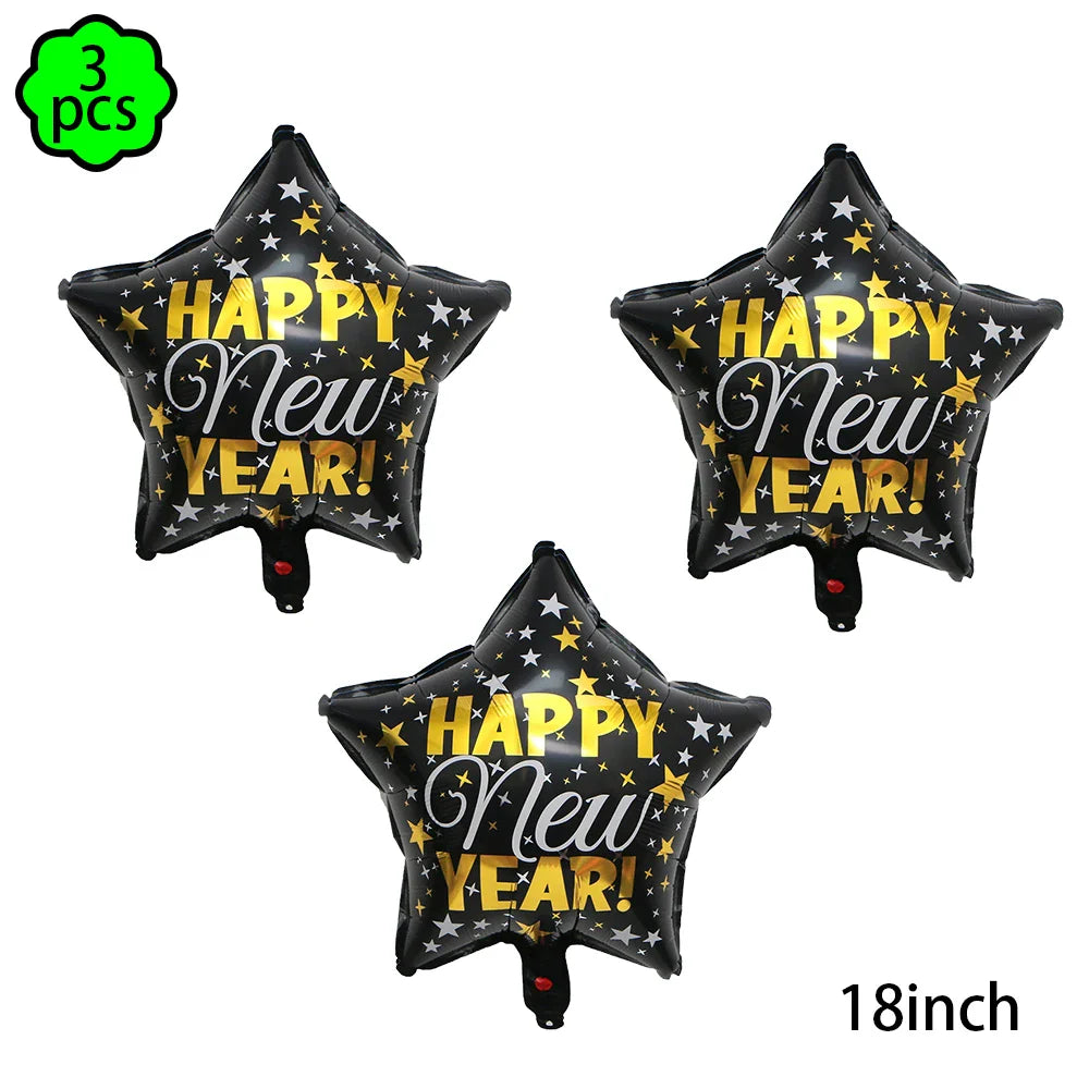 New Year 2024 number foil Balloon Hello 2024 New Year banner Balloon 2024 new year decor balloon Happy New Year Party Decoration
