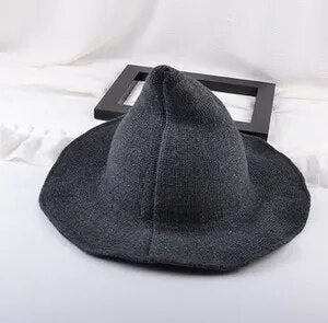 Wizard Hat Winter warm woolen Bucket Hat For Women 2023 Pointed Basin hat  Halloween Wool Wizard Knitte panama Fisherman Hat