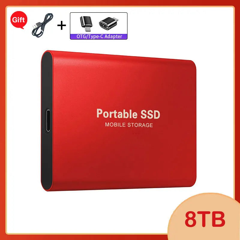 Lenovo 1TB External Hard Disk 2TB High-Speed Hard Drive USB3.1 Type-C Solid State Drive Storage Disks for Laptops/Desktop/Mac