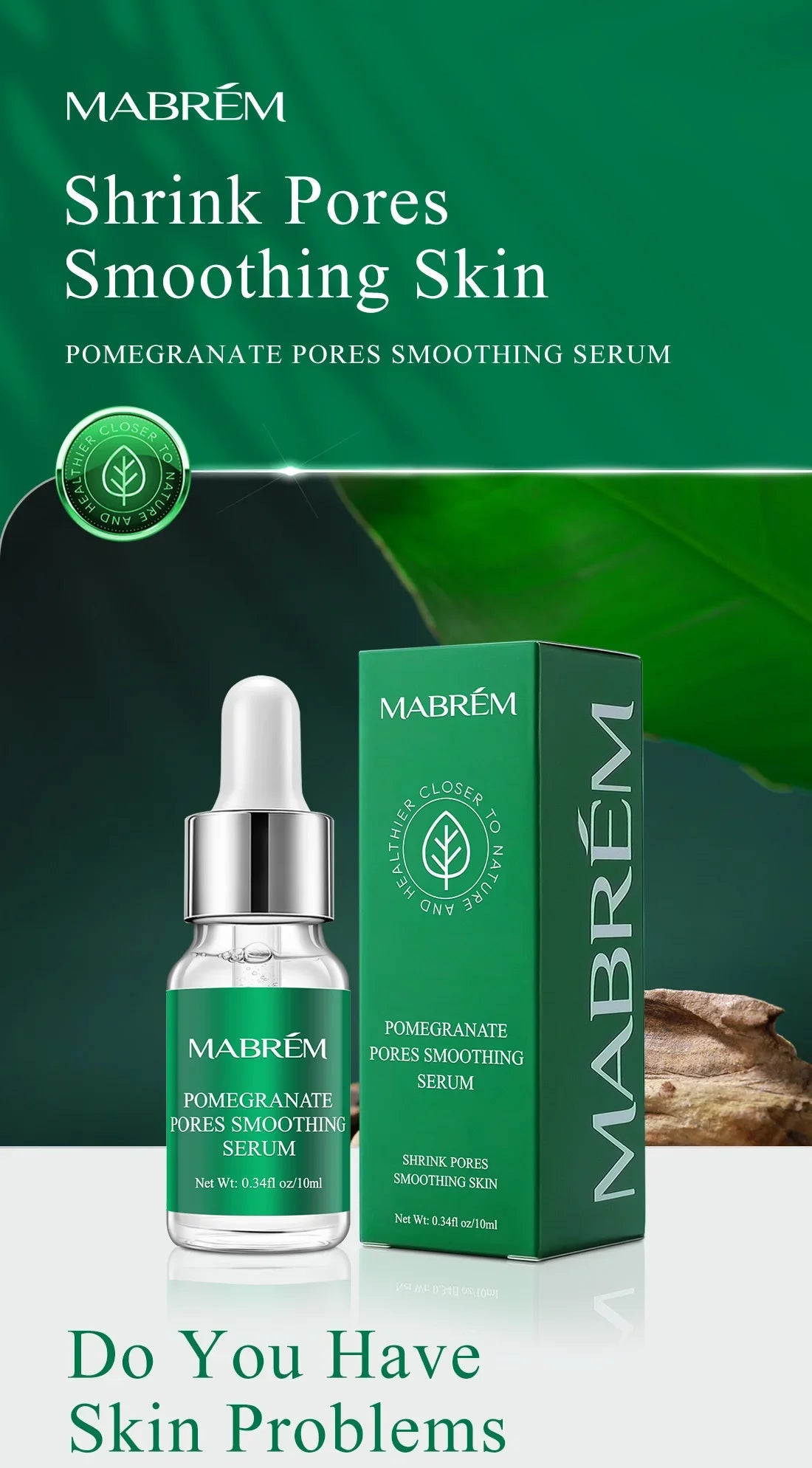 MABREM Pomegranate Fine Pores Face Serum Whitening Plant Skin Care Anti Aging Anti Wrinkle Cream Reduce Acne Marks Care 10ml
