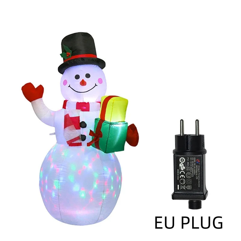 1.5M Inflatable Christmas Snowman，inflatable toys，Rotating LED Lights, Outdoor Patio Christmas Decorations, Festive Display