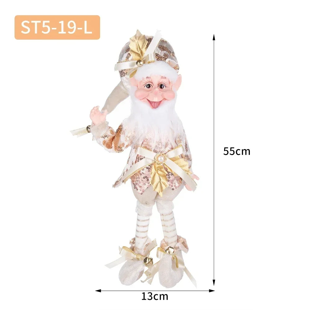 2024 New Christmas Elf Plush Toy Home Decor Couple Elves Holiday Dolls Toy New Year Gift Kids Room Decoration Navidad Natal Xmas