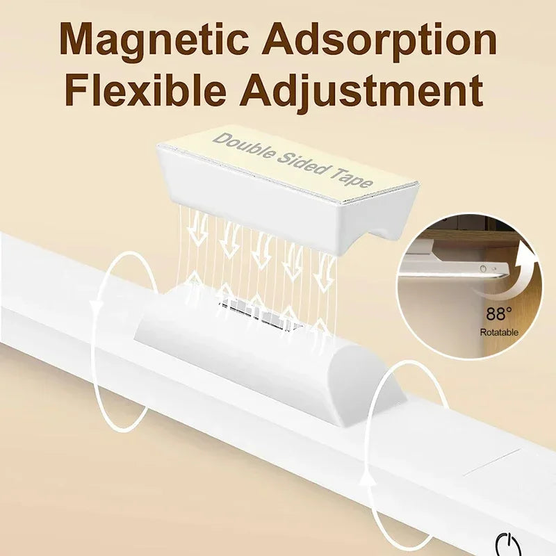 USB Rechargeable Light LED Desk Lamp Stepless Dimming Hanging Magnetic Bedroom Night Lights Reading Table Lamps Cabinet Wardrobe