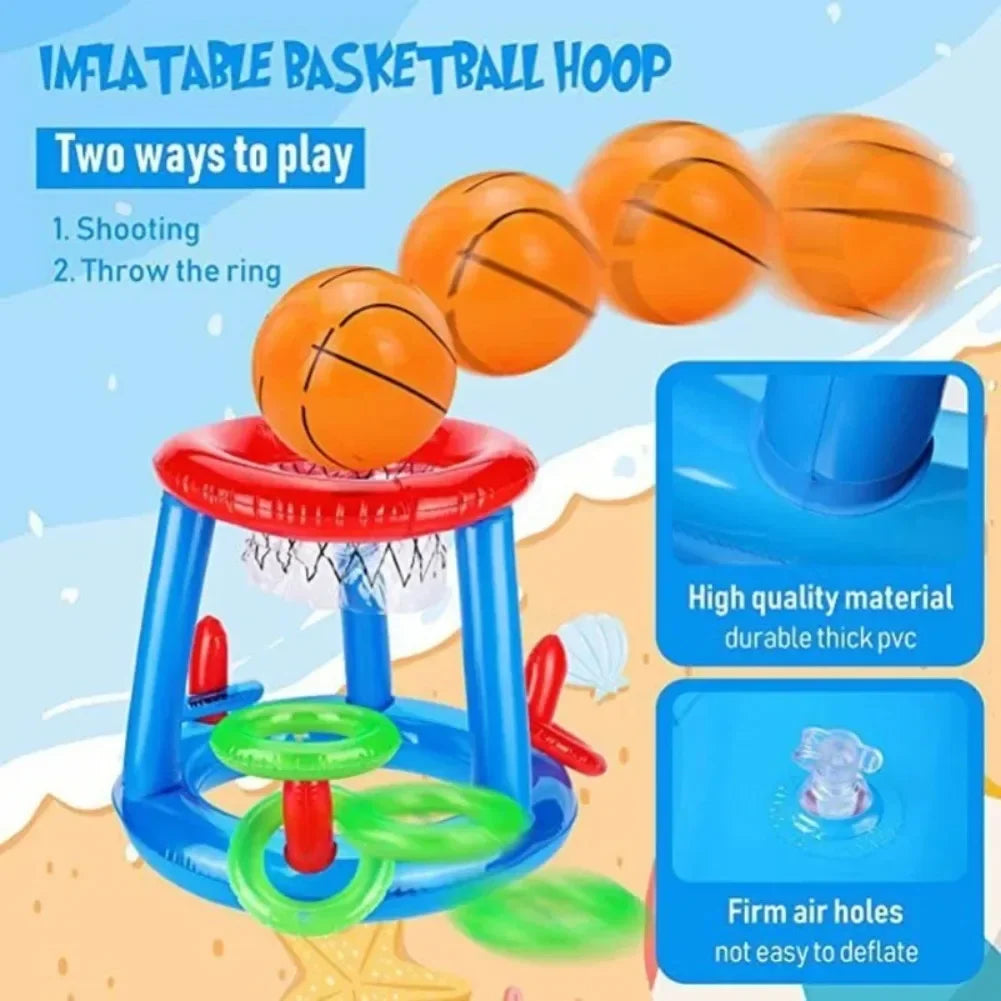 Outdoor Swimming Water Toy Water Basketball Stand Inflatable Floating Swimming Floating Pool Toy Beach Fun Summer Pool Tool