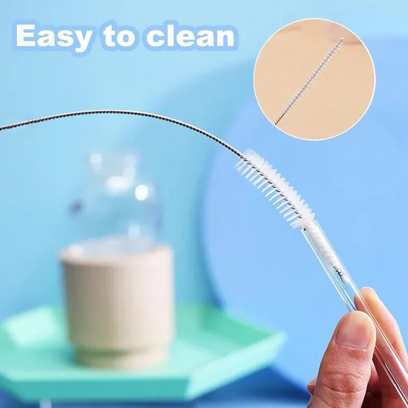 Drinking Straw Cleaning Brush Kit Reusable Tube Pipe Cleaner Nylon Stainless Steel Long Handle Cleaning Brushes for Straws