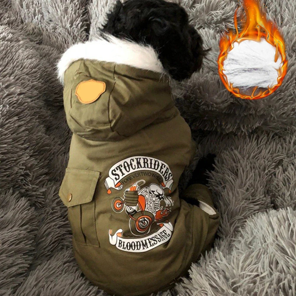 Winter Pet Dog Clothes Warm Dog Hooded Jacket Thicken Coat Jumpsuit for Small Dogs Pet Clothing For French Bulldog Puppy Outfits