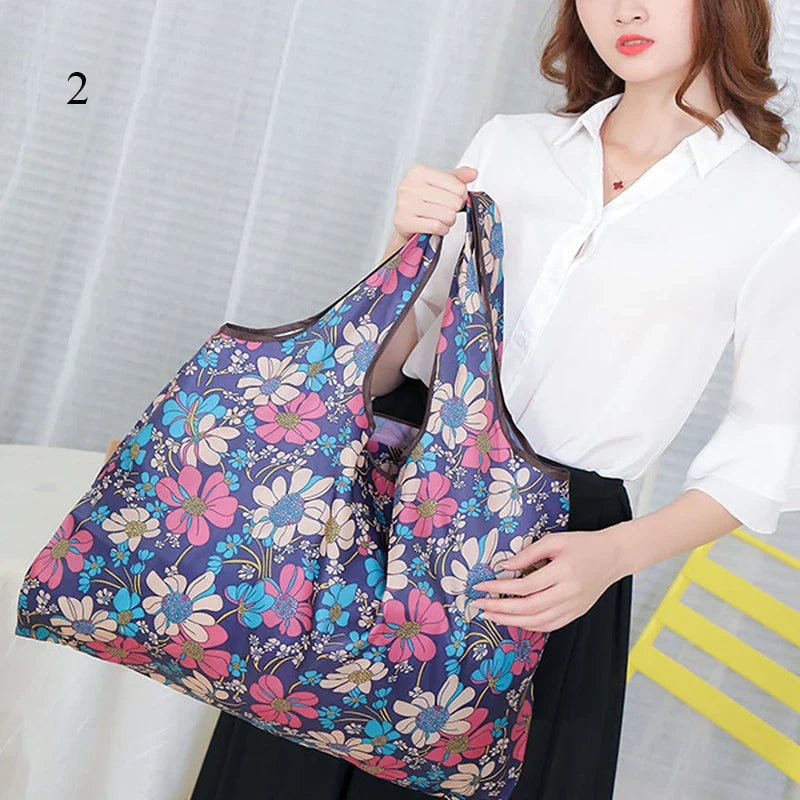 Foldable Large Shopping Storage Bags For Groceries Recyclable Grocery Tote Pouch Eco-Friendly Heavy Duty Washable Shopper Bag