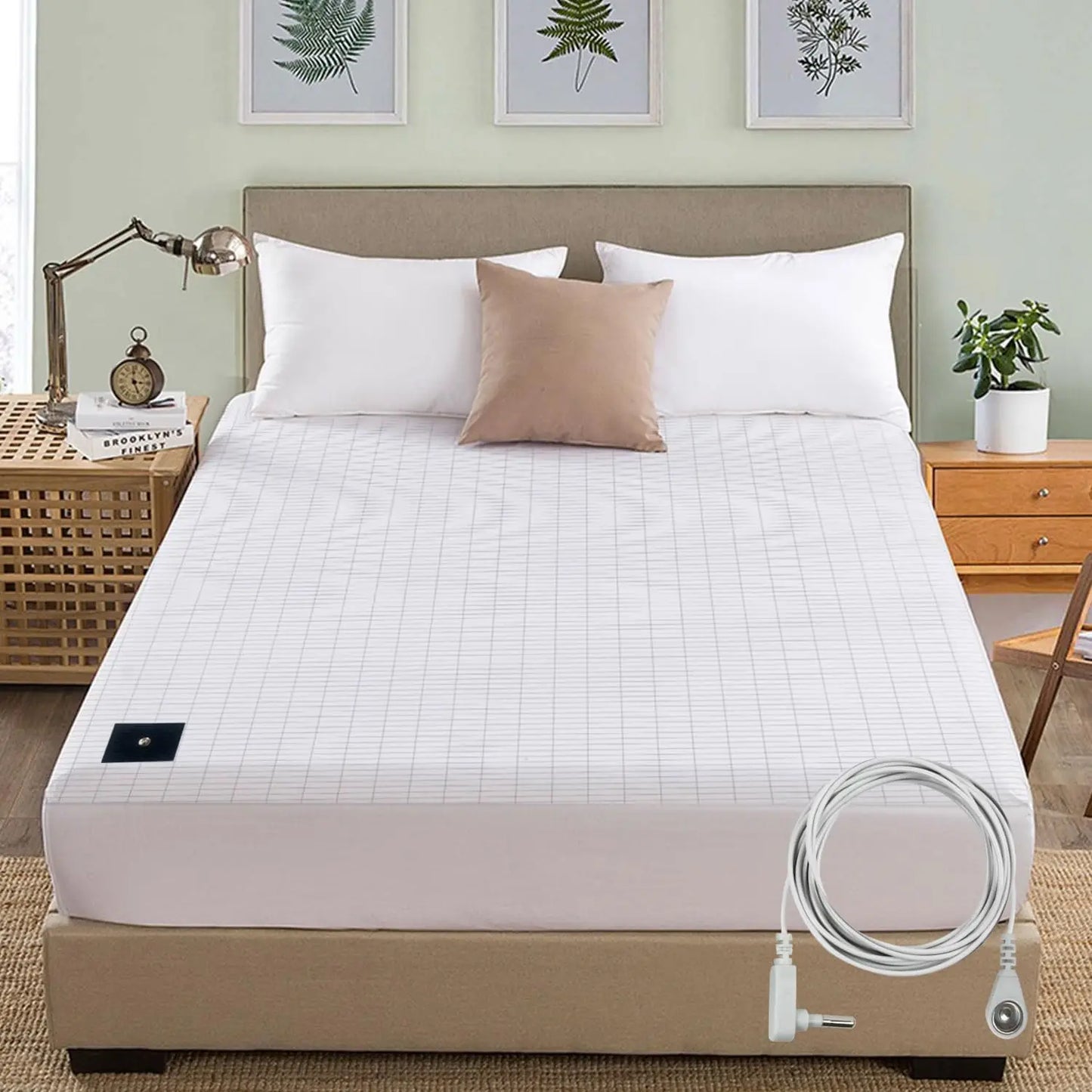 Fitted sheet Organic cotton with Conductive fiber Grounding bed sheet for Nature Wellness