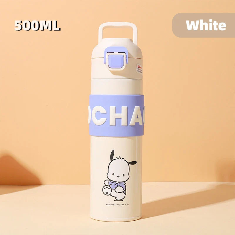 Sanrio Cinnamoroll Kuromi Water Bottle My Melody Student Kid Portable Vacuum Water Bottle Kawaii Children's Insulated Water Cup