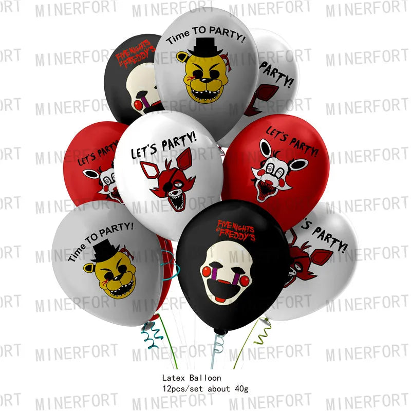 FNAF Five Nights Freddyed Birthday Party Decorations Disposable Tableware Cup Plate Party Supplies