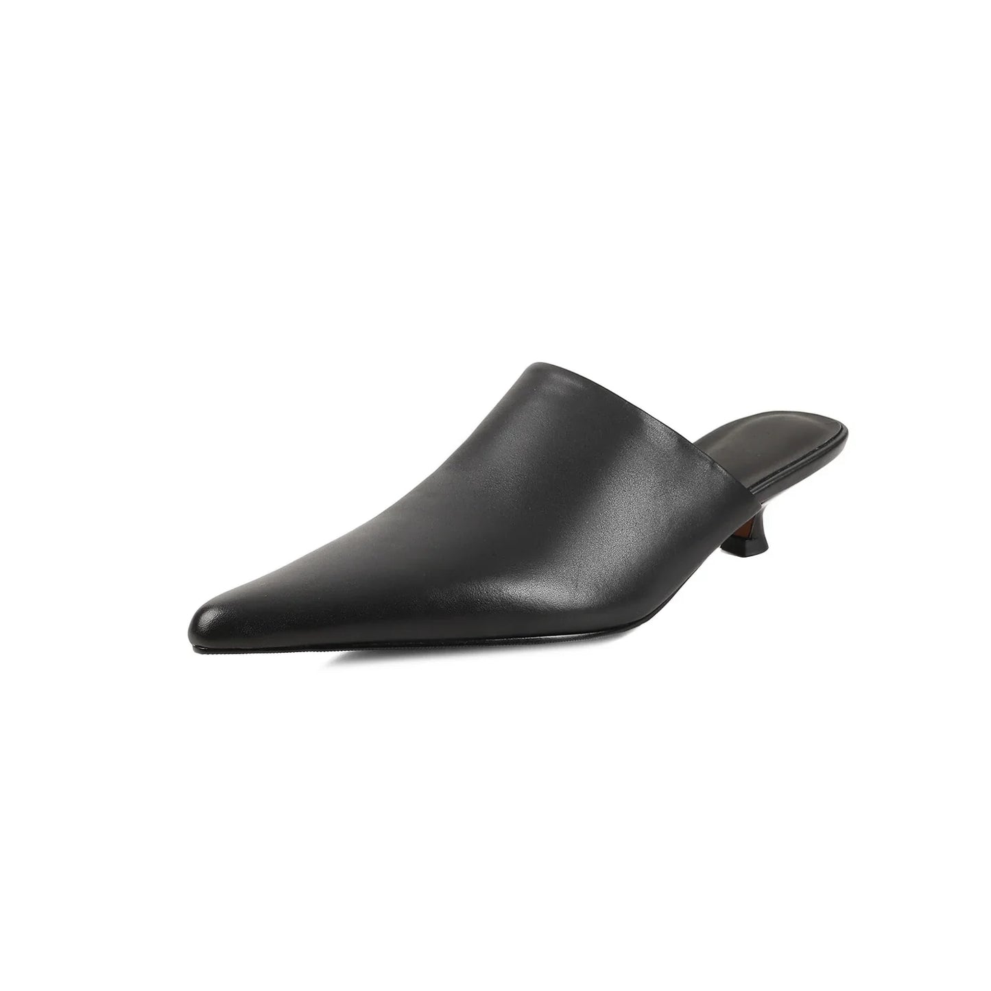 2025 New Mueller Slippers Genuine Leather Women Shoes Sexy Pointed Toe Summer Shoes Ladies Snake Pattern Black White Party Shoes