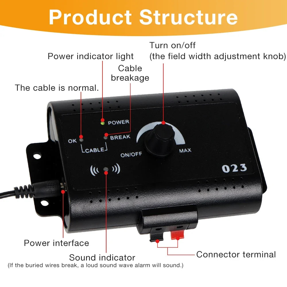 Upgraded Wireless Electric Dog Fence System Outdoor Dog Training Remote Control Beep Sound Shock Collar Electric Pet Fence