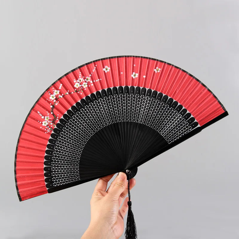 31 Styles Folding Fan Black Japeneses Ladies Silk Hand Fans High Quality Bamboo Crafts Wedding Dance Home Decor Ornament