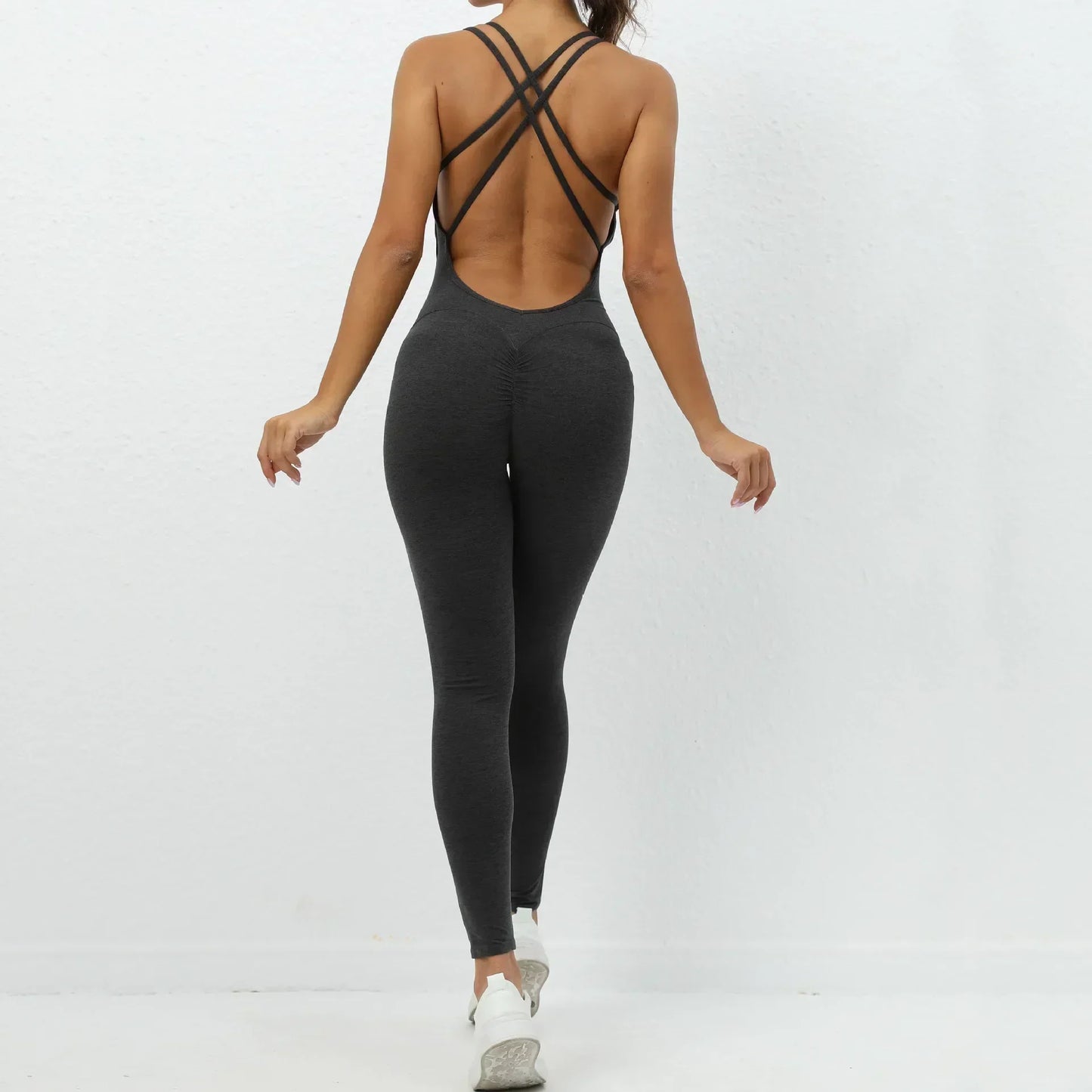 Seamless Yoga Jumpsuits Sports Fitness High Waist Peach Hip-lifting Beauty Back Jumpsuits Workout Clothes Gym Leggings for Women