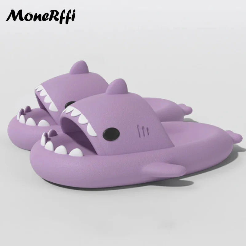 2024 Shark Slides Women Men Summer Shark Slippers Indoor Non-Slip Bathroom Shoes Women Flat Sandals Couple Beach Flip Flops