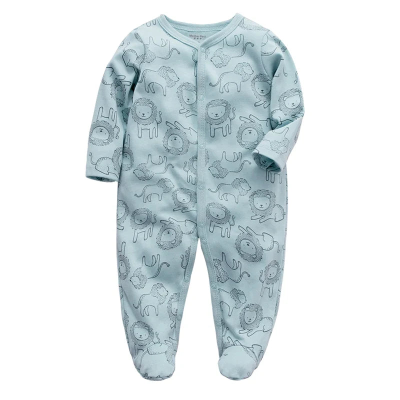 Unisex Newborn Baby Footed Pajamas Long Sleeve Zipper Romper Cotton Jumpsuit Solid White 0-12 Months Fashion Baby Clothes