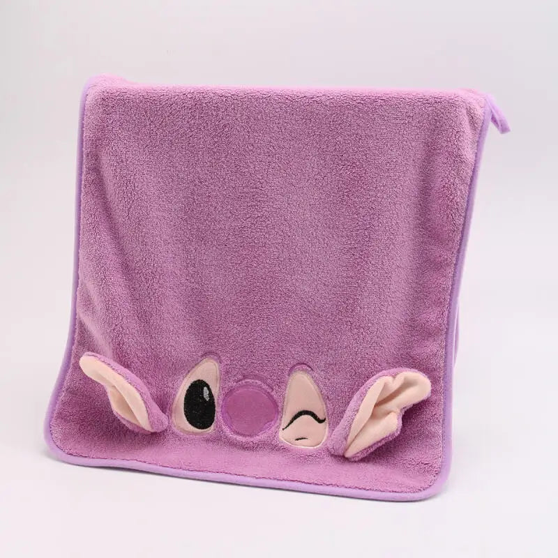 Stitch Towel Disney Cute Stitch Pattern Dry hair cap Towel Couple Cartoon Coral Velvet Soft Face Towel Holiday gifts Halloween