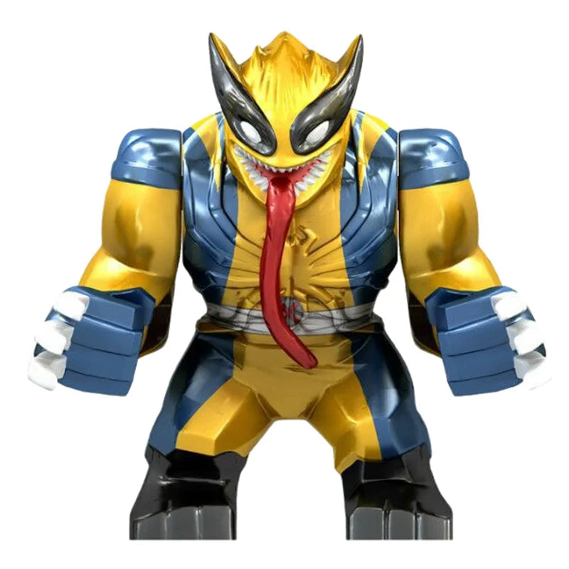Building Blocks Marvel Transformation Figures Big Goblin Spiderman Iron Man Venom Captain Hawk Deadpool Technic Armor Gift Toys