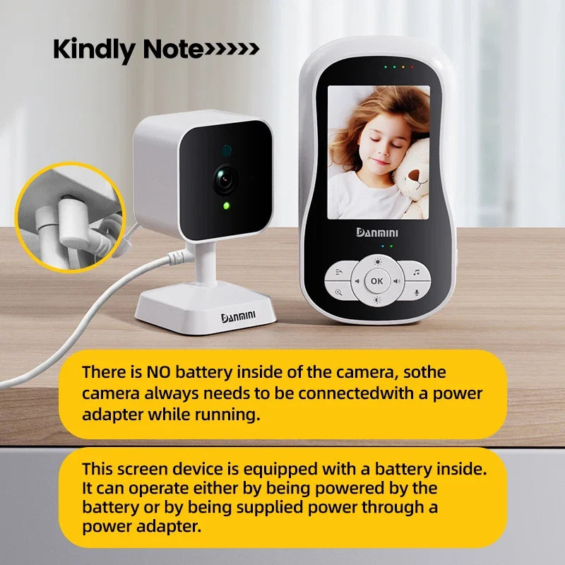 Baby Monitor Two-Way Audio Voice Intercom Infrared Night Vision Baby