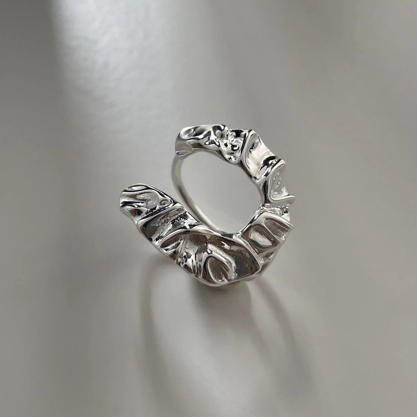 925 Sterling Silver Open Finger Mobius Ring Twist for Women Golden Rock Punk Lines Stackable Jewelry Gift Dropship Wholesale