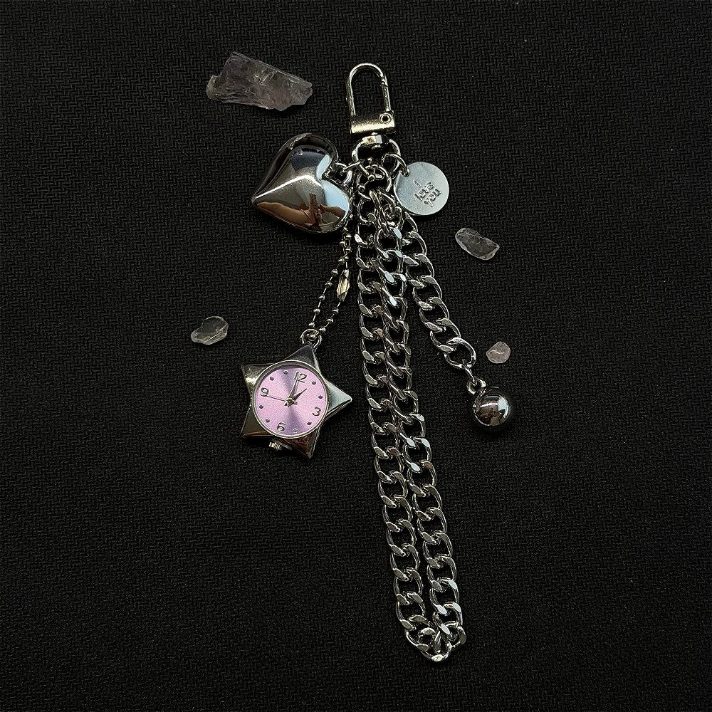 Original Hollow Heart Pocket Watch Chain Keychain Design Steampunk Clock Vintage Necklace Pendant Jewelry Watch Men Women Gift