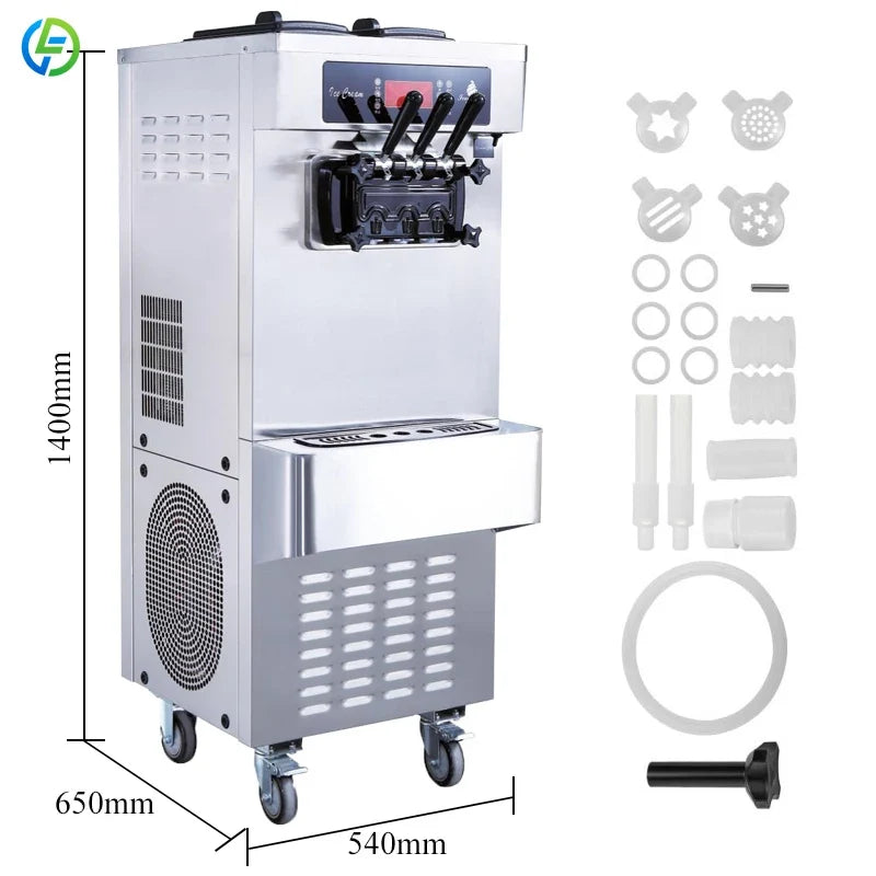 Customized Ice Cream Making Machine 20L/H Automatic Icecream Makers Commercial Yogurt Soft Serve Ice Cream Machine for Business