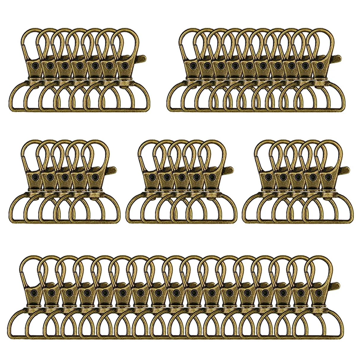 8/15/25/50/80pcs Swivel Snap Hooks D-Ring Keychain Clips Lanyard