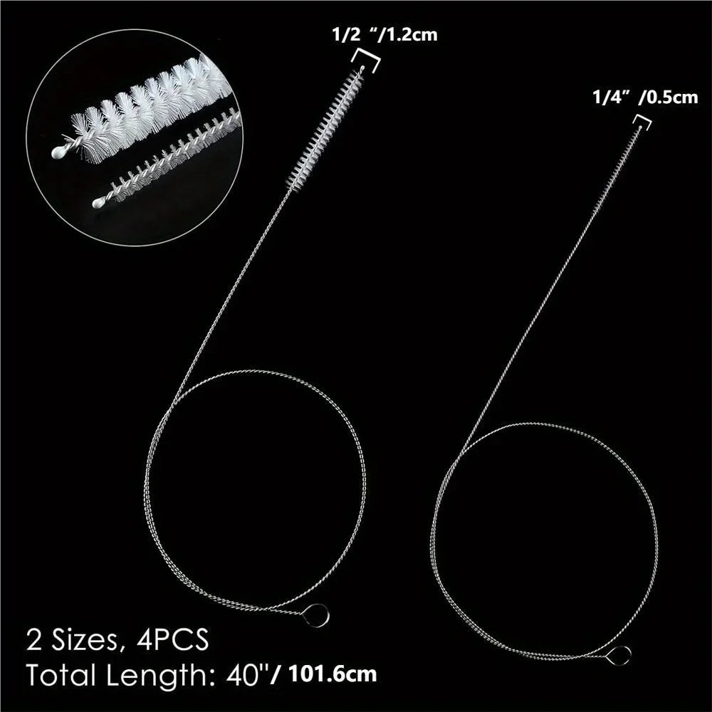 4pcs/pack 40 Inches Brush Cleaner for Cleaning Straw, Kegerator, Feeding Tube, Siphon Hose, Sunroof Drain, Refrigerator Drain, 2