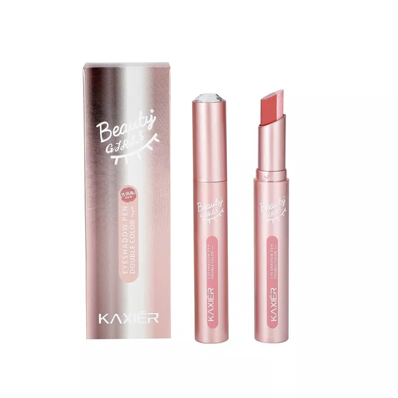 2022New Quality Double Color Gradient Eye Shadow Stick Matte Eyeshadow Waterproof Bicolor Shimmer Cosmetics Beauty Makeup Tool