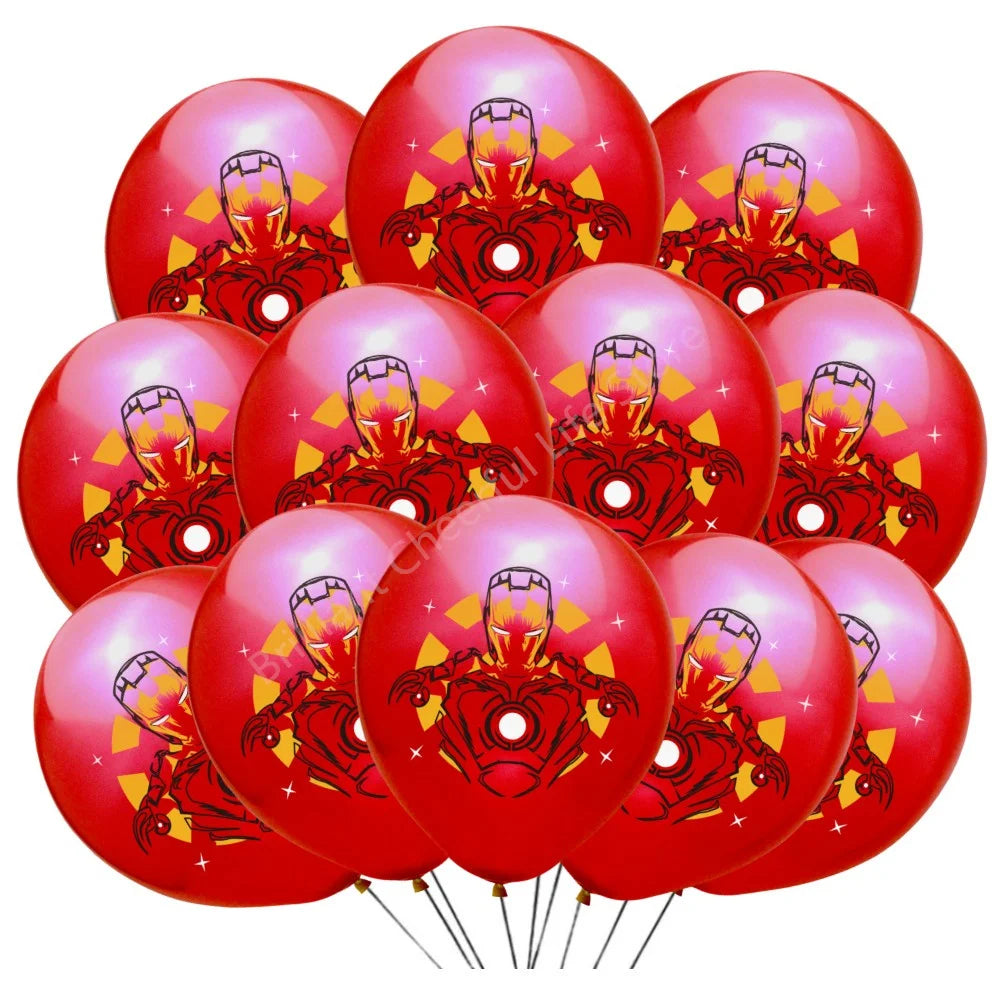 12 Inch Marvel Superhero Latex Balloon Set Avengers Spiderman Hulk  Boys Birthday Party Baby Shower Party Decorations Kid Toys