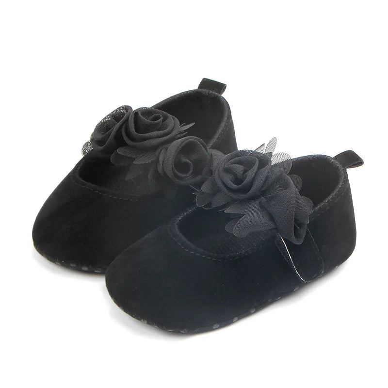Baby Girl Shoes First Walkers Flower Pattern Fabric Cotton Shoe Unisex Non-slip Breathable Soft Bottom Toddler Crib 0-18M